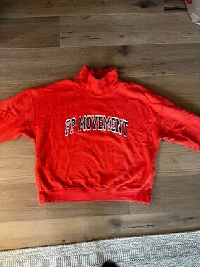 FP Movement orange Mock Neck Sweatshirt